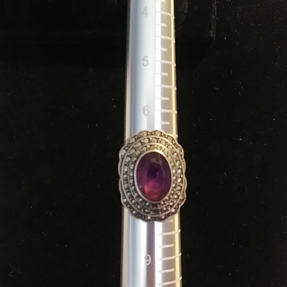 Amethyst and Diamond Cocktail Ring - Picture 3 of 3